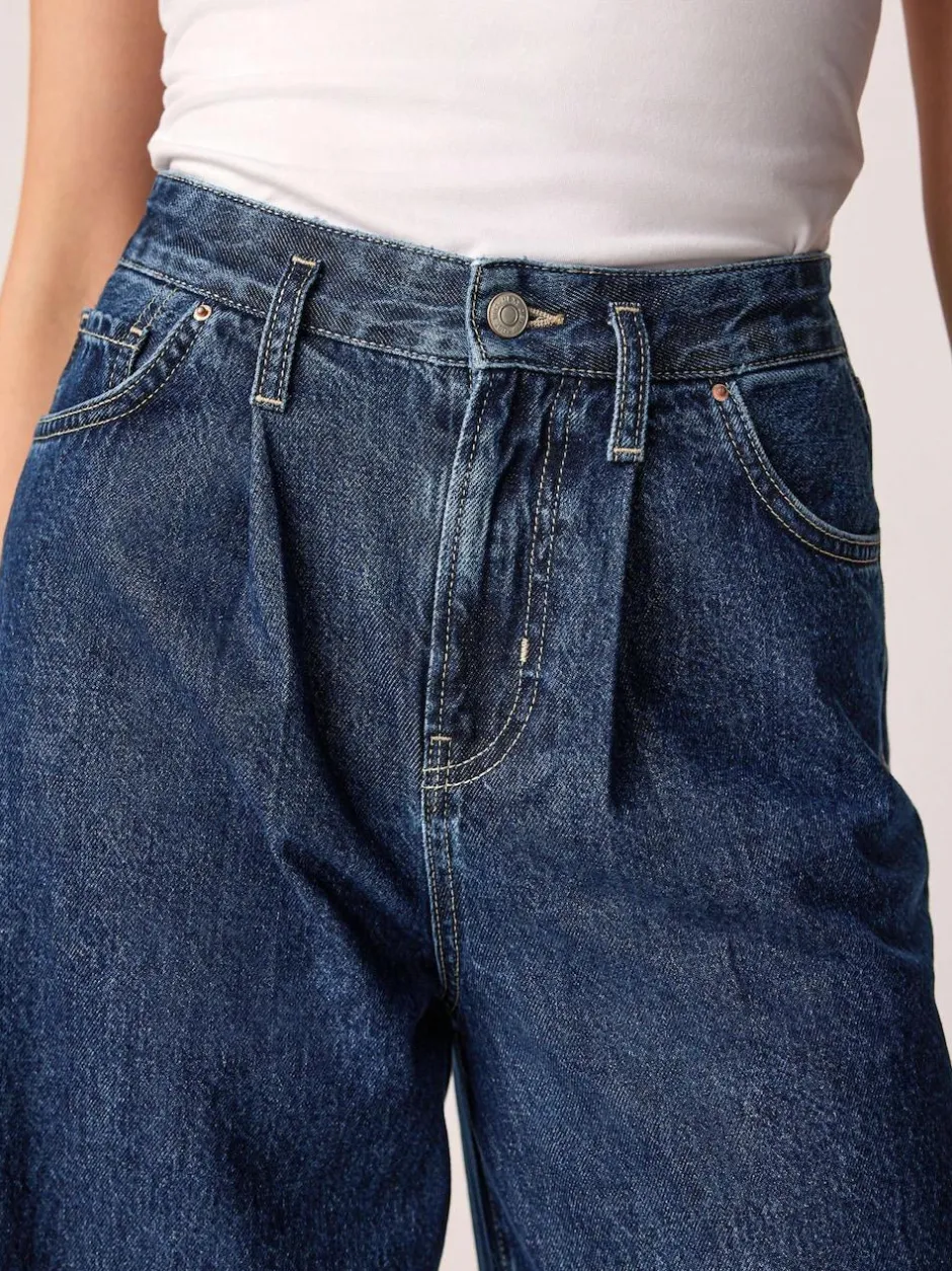 Next Palazzo Wide Leg Jeans Rinse Blue