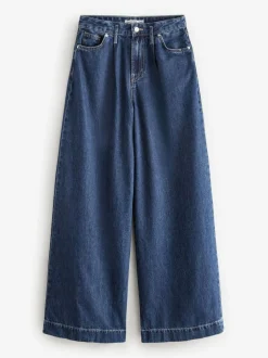 Next Palazzo Wide Leg Jeans Rinse Blue