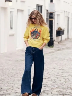 Next Wide Leg Joggers Waist Jeans Rinse Denim
