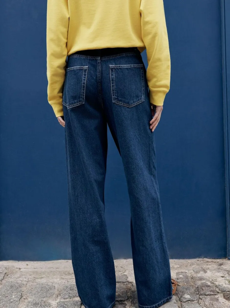 Next Wide Leg Joggers Waist Jeans Rinse Denim