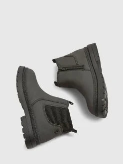 River Island Black Borg Lined Chelsea Boots