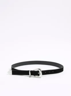 River Island Black Bubble Buckle Suede Belt