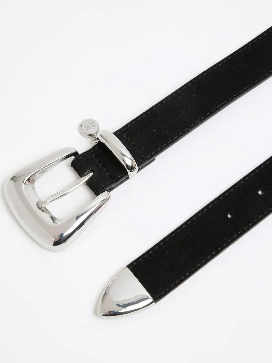 River Island Black Bubble Buckle Suede Belt