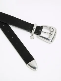River Island Black Bubble Buckle Suede Belt
