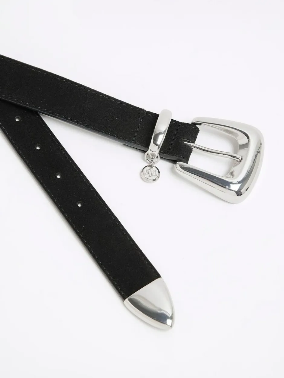 River Island Black Bubble Buckle Suede Belt