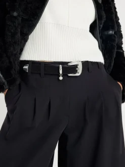 River Island Black Bubble Buckle Suede Belt