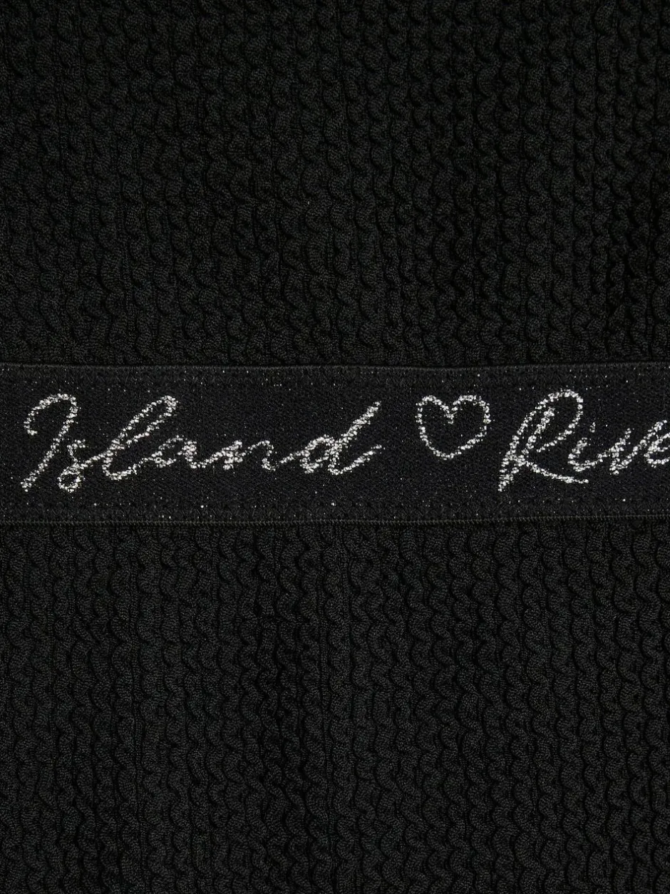 River Island Black Elastic Textured Swimsuit Clearance