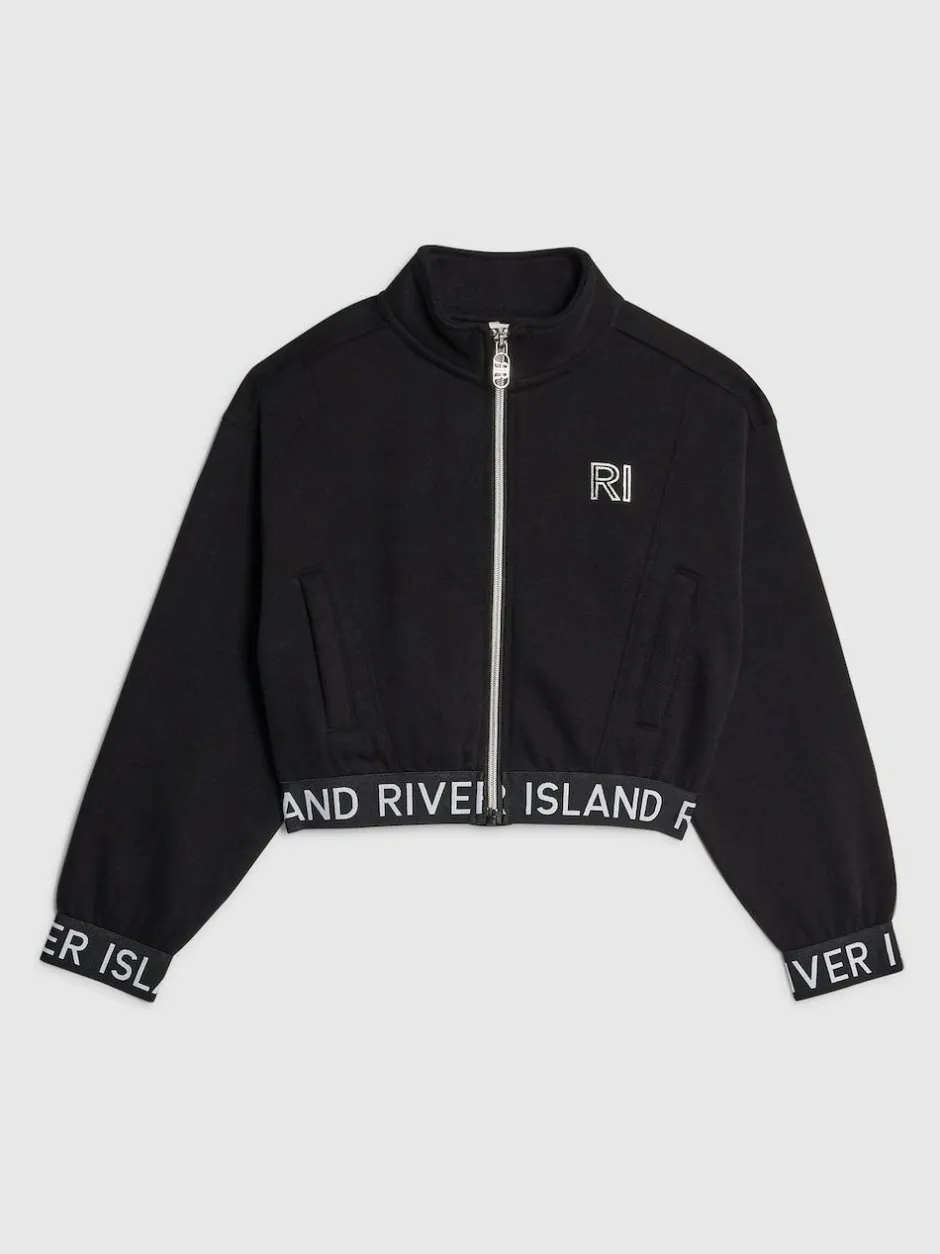 River Island Black Girls Waistband Bomber Jacket Hot