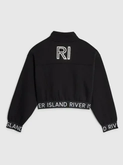 River Island Black Girls Waistband Bomber Jacket Hot