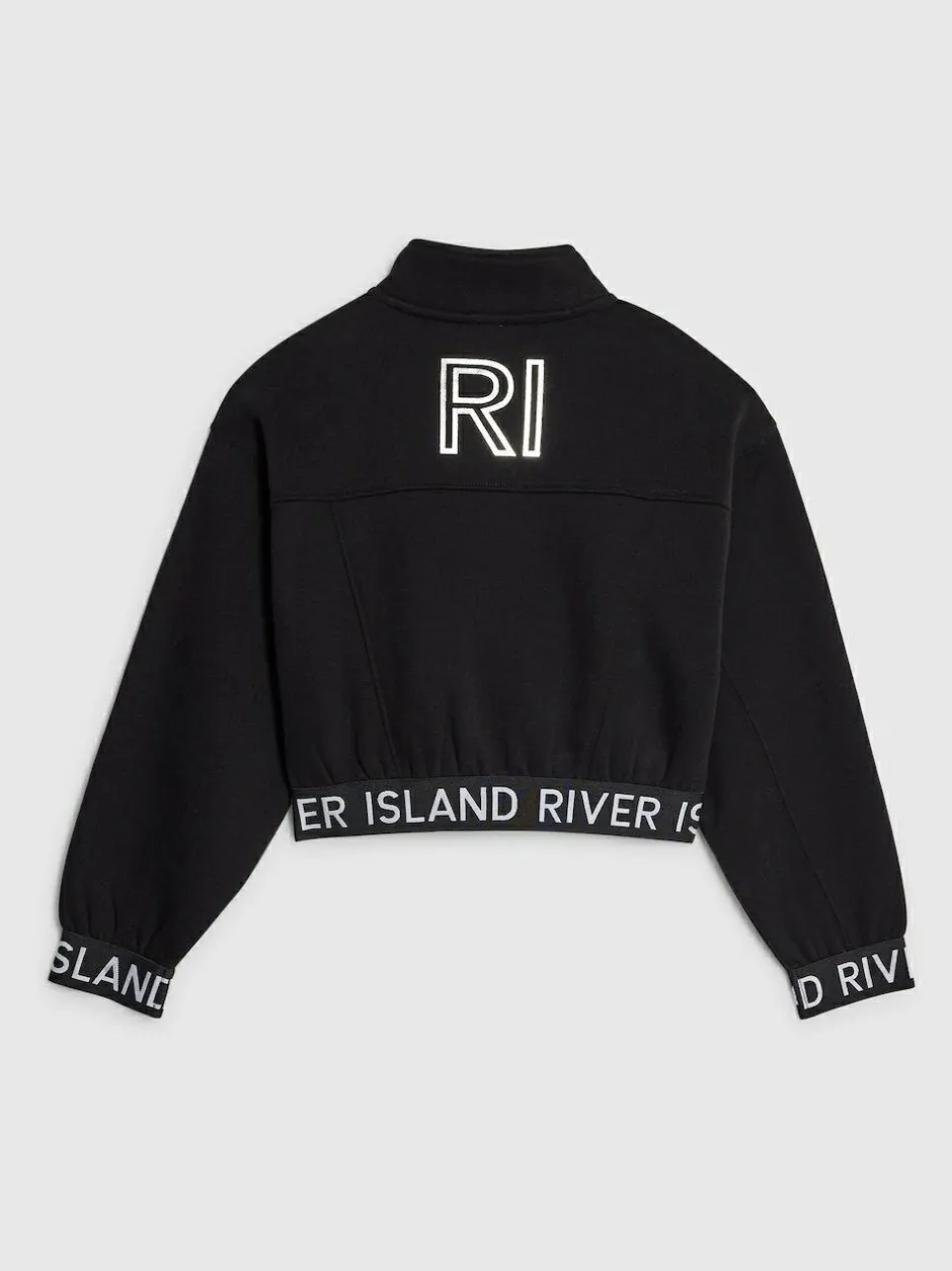 River Island Black Girls Waistband Bomber Jacket Hot