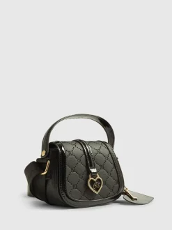 River Island Black Heart Monogram Kendal Cross-Body Bag Discount