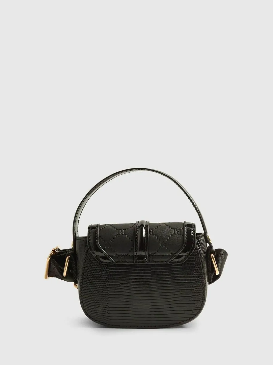 River Island Black Heart Monogram Kendal Cross-Body Bag Discount