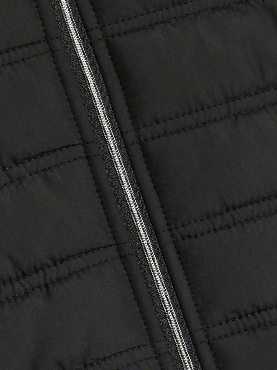 River Island Black Padded Hybrid Hood Jacket Outlet