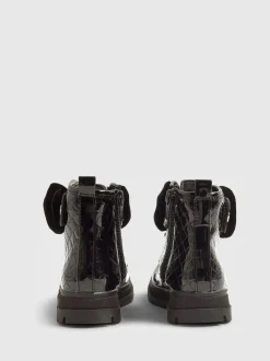 River Island Black Patent Monogram Boots Hot