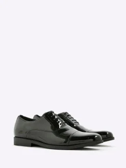 River Island Black Patent Derby Shoes Discount