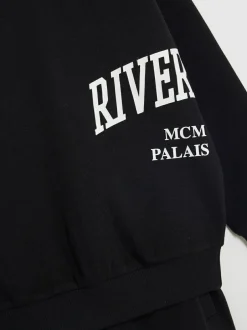 River Island River Varsity Sweatshirt & Jogger Set Black Online