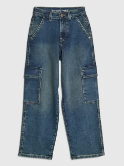 River Island Blue Loose Cargo Pocket Jeans Online
