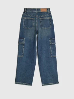 River Island Blue Loose Cargo Pocket Jeans Online
