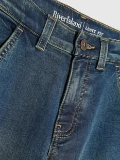 River Island Blue Loose Cargo Pocket Jeans Online