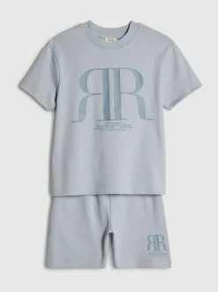 River Island Blue RR T-Shirt & Short Sets