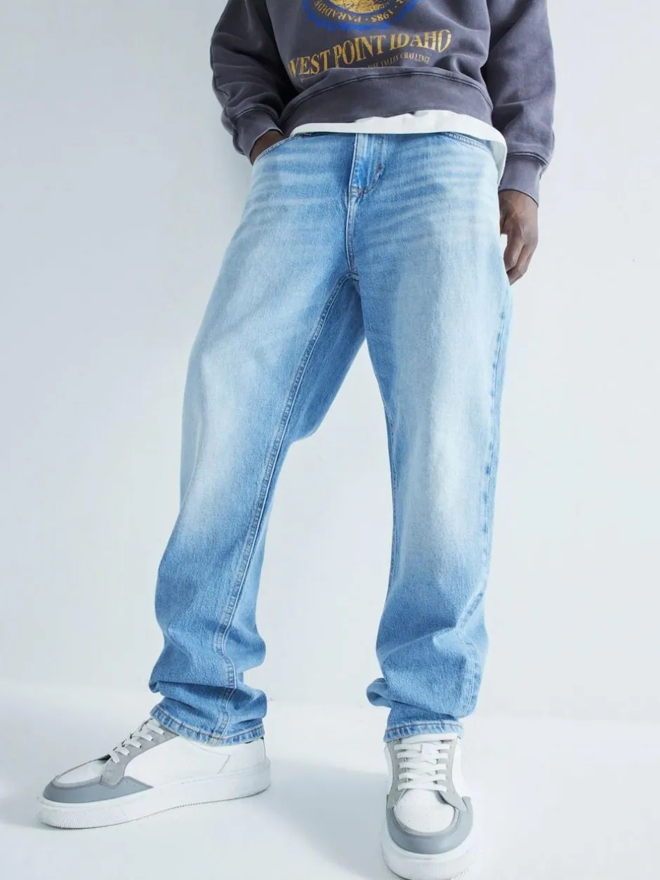 River Island Blue Straight Fit Stretch Jeans New