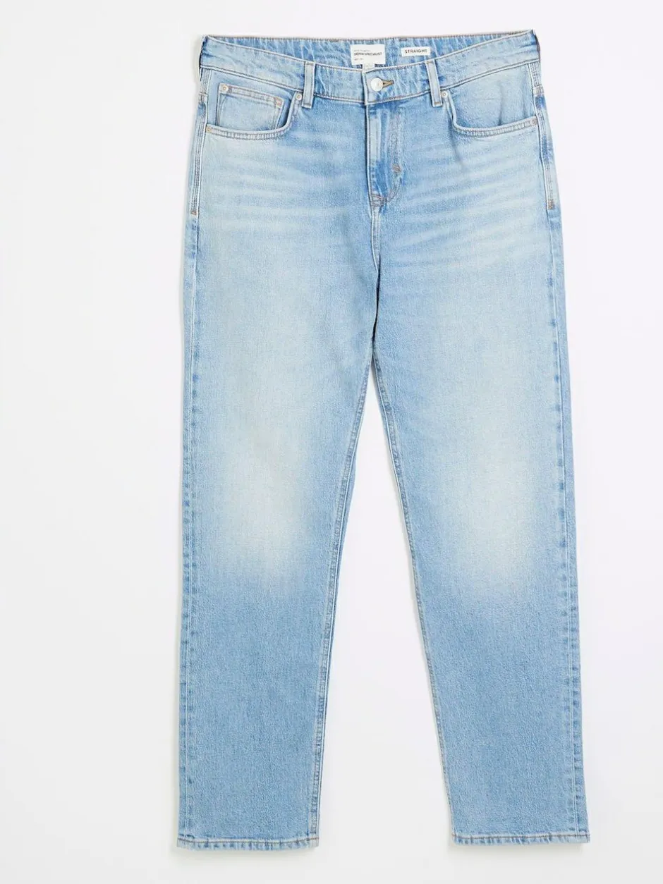 River Island Blue Straight Fit Stretch Jeans New