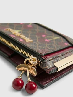 River Island Brown Monogram Cherry Print Purse Sale