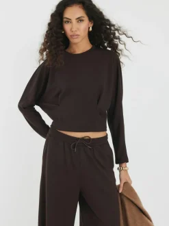 River Island Brown Premium Batwing Sweatshirt Hot