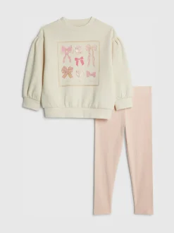 River Island Cream Bow Sweatshirt & Leggings Set