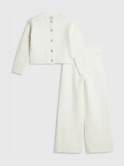 River Island Cream Cable Cardigan & Trousers Set Best
