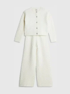 River Island Cream Cable Cardigan & Trousers Set Best