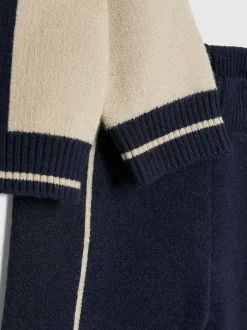 River Island Cream Colour Blocked Zip Through Knitted Set New