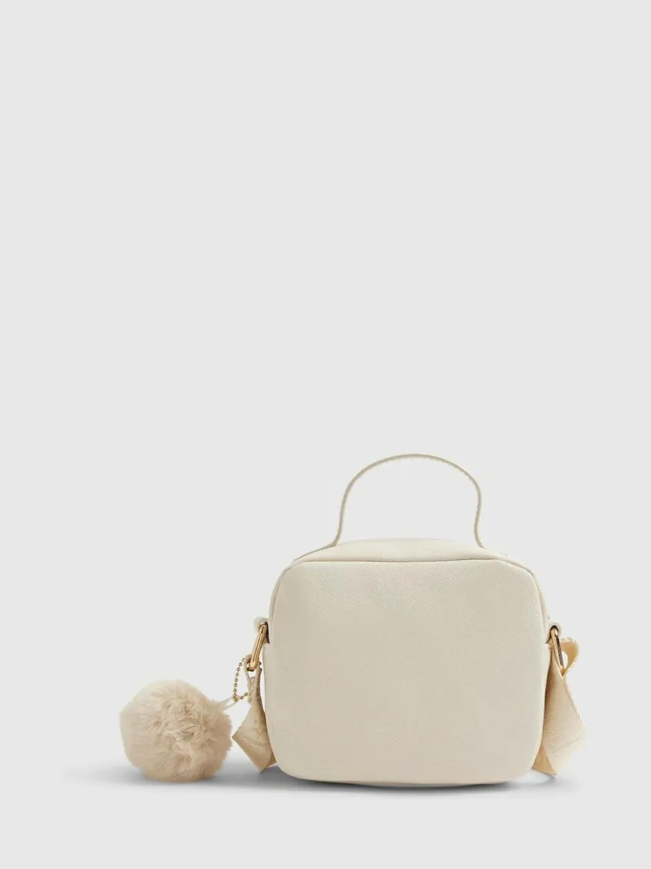 River Island Cream Monogram Box Cross-Body Bag