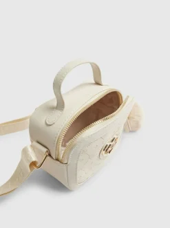 River Island Cream Monogram Box Cross-Body Bag