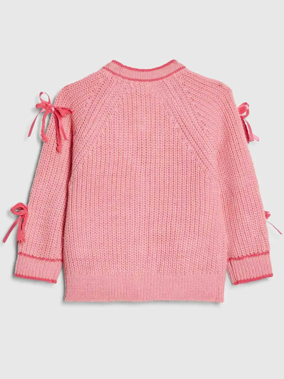 River Island Pink 3D Heart & Bow Cardigan Clearance