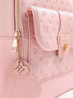 River Island Heart Lock Pocket Backpack Pink Online