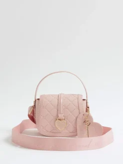 River Island Pink Heart Monogram Kendal Cross-Body Bag