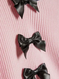 River Island Long Sleeve Bow Top & Joggers Set Pink New