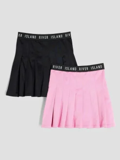 River Island Pink Pleated Waistband Skirts 2 Pack Online