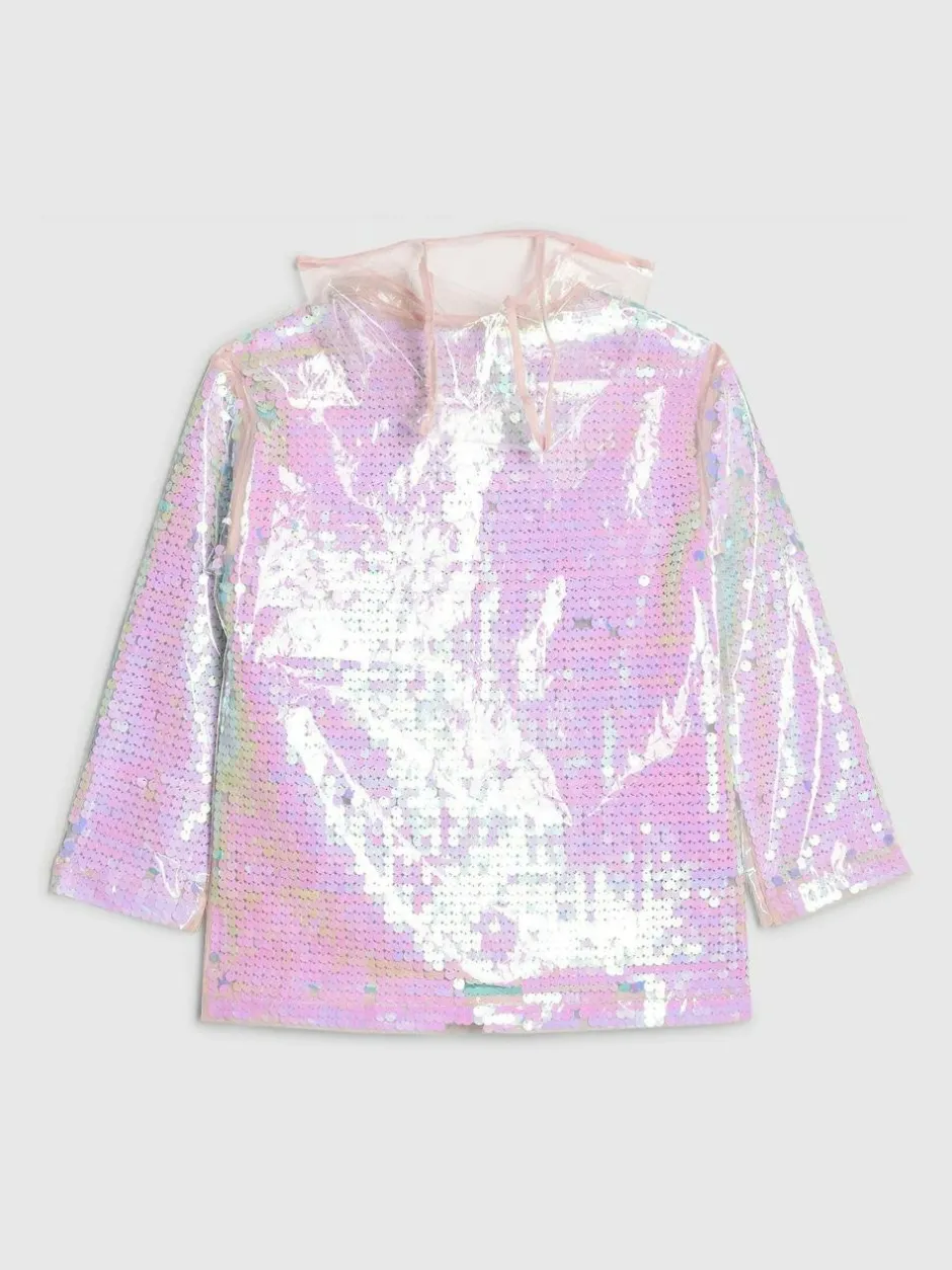 River Island Pink Sequin Rain Trench Coat Outlet
