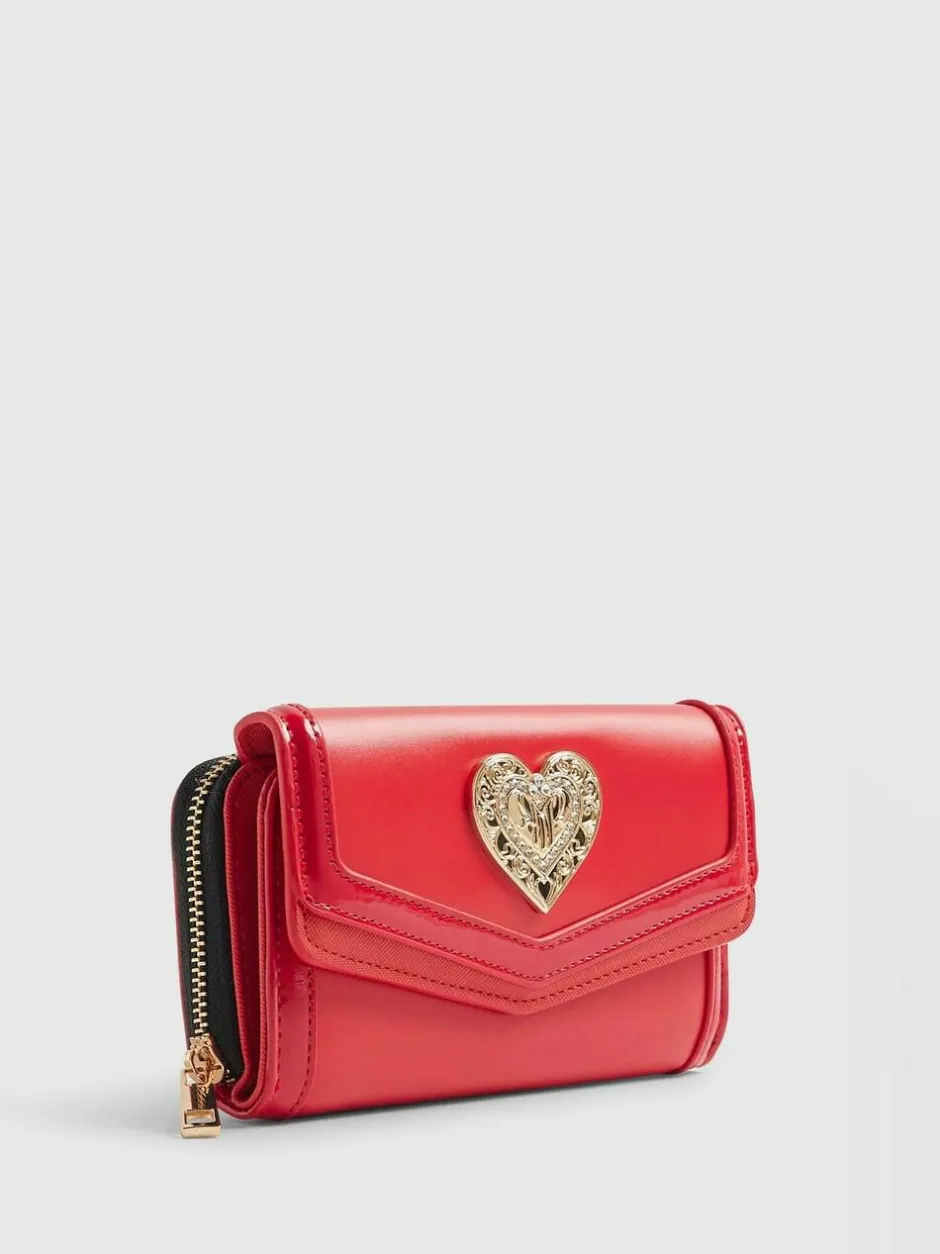 River Island Red Heart Panelled Zip Around Purse Best