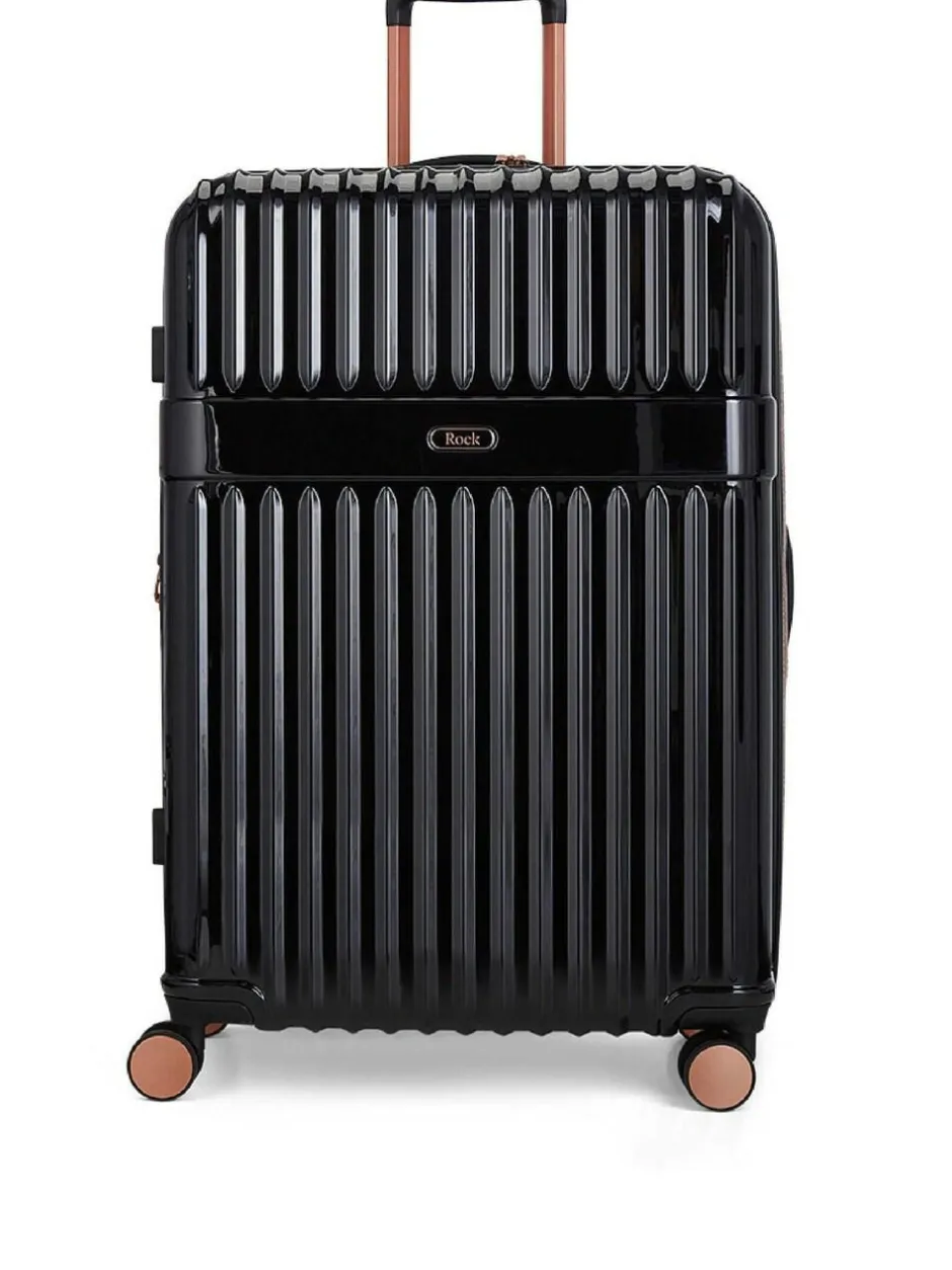Rock Luggage Large Selene Suitcase Black New