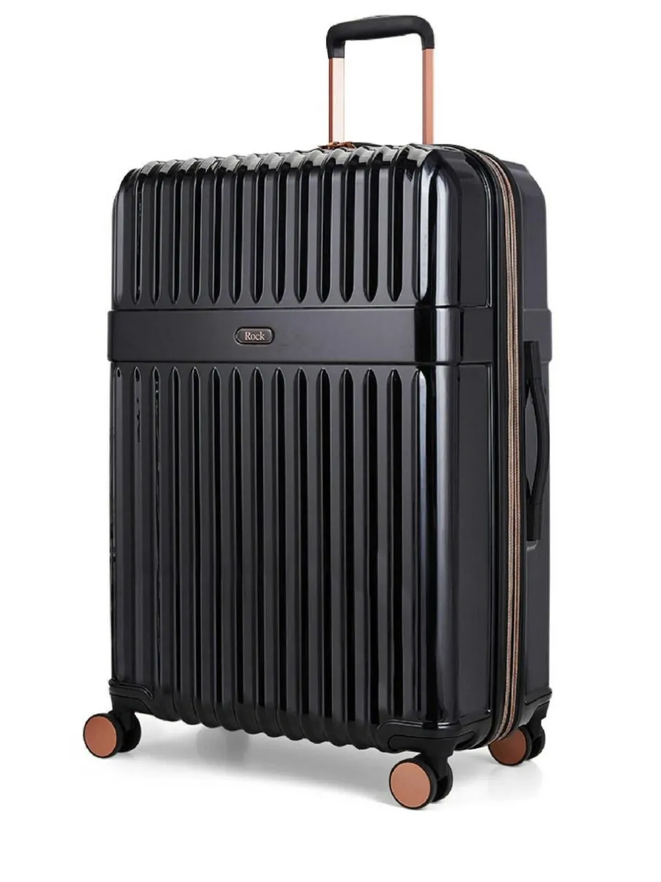 Rock Luggage Large Selene Suitcase Black New