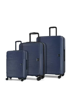 Rock Luggage Lincoln Suitcases 3 Piece Set Navy Outlet