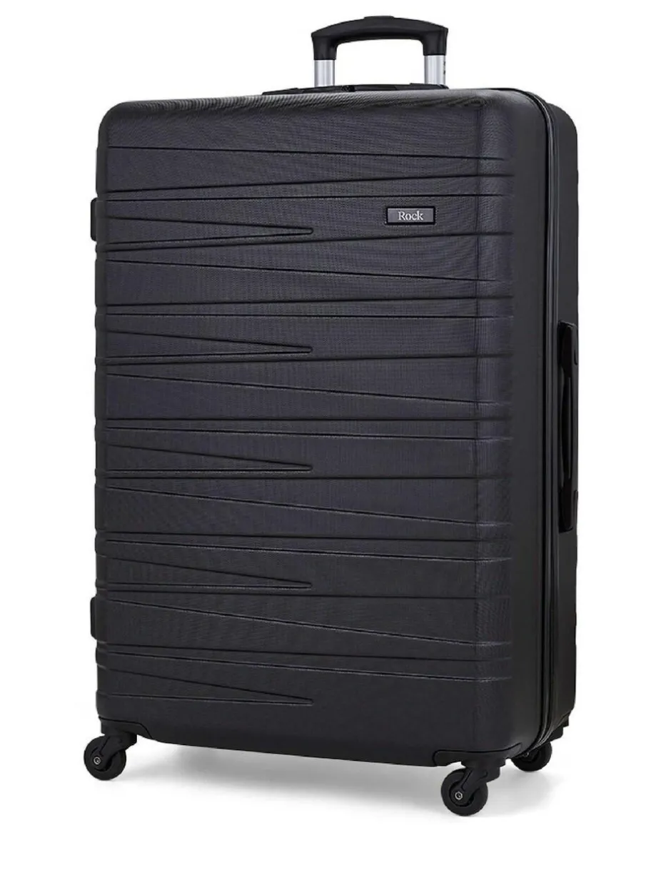 Rock Luggage Seattle 3pc Suitcases Set Black Best