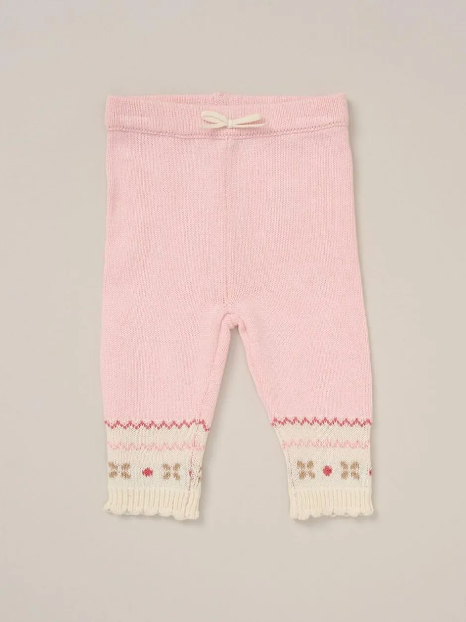 Rock-A-Bye Baby Boutique Pink True Knit Fairisle Pattern Cardigan And Trousers Outfit Set