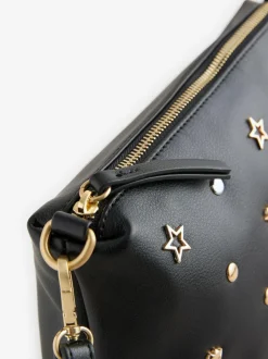 Rockett St George Black Icon Stud Cross-Body Bag