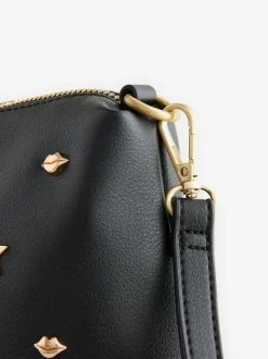 Rockett St George Black Icon Stud Cross-Body Bag
