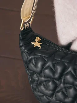 Rockett St George Black Quilted Cross-Body Bag with Star Strap Best