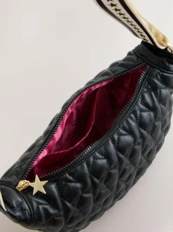 Rockett St George Black Quilted Cross-Body Bag with Star Strap Best